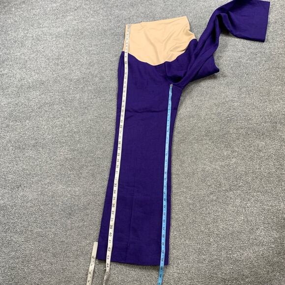 Ann Taylor Loft Pants Womens 2 M Violet Linen Maternity Wide Leg Stretch Tummy - Picture 4 of 11